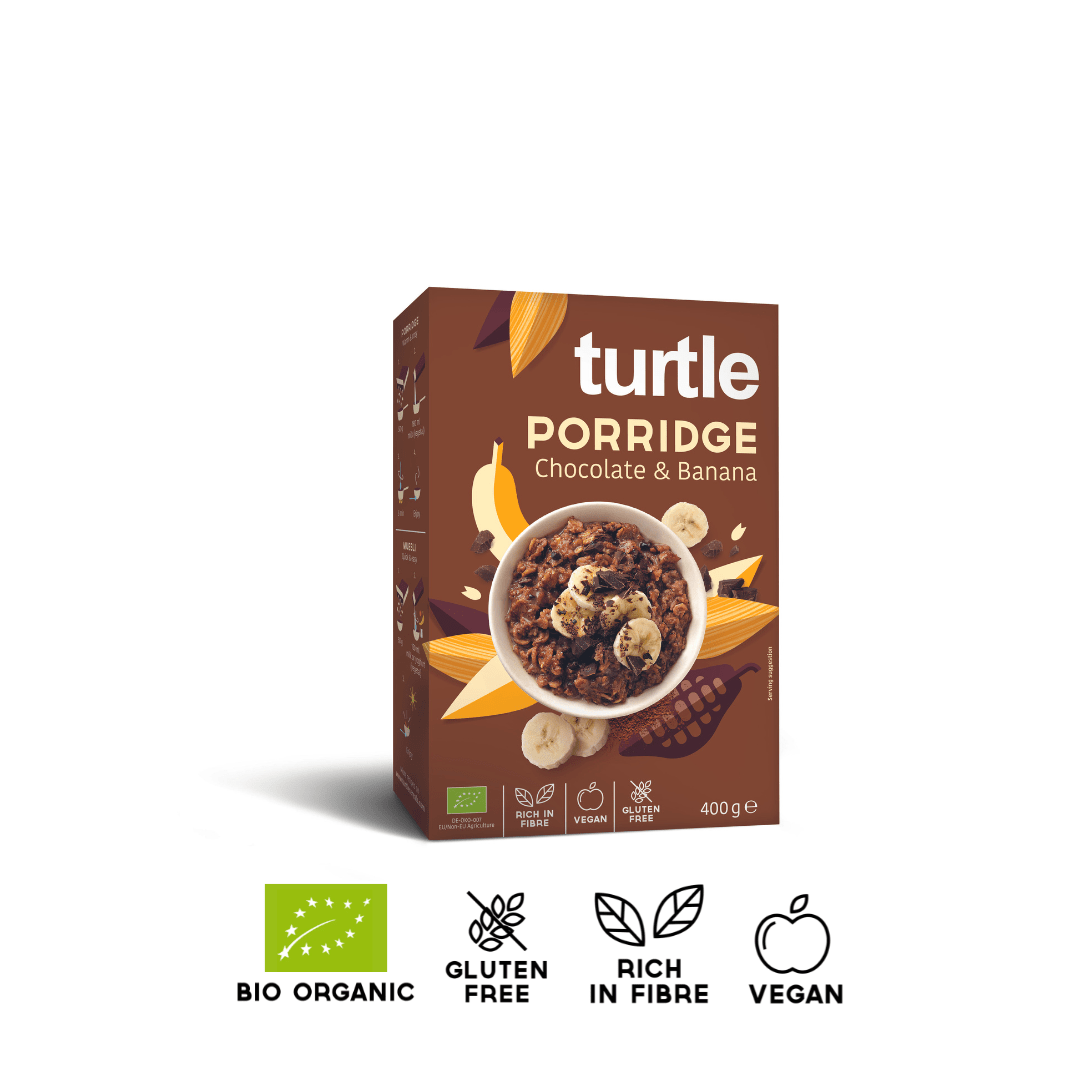 Porridge au chocolat et à la banane - Turtle - Better Breakfast!