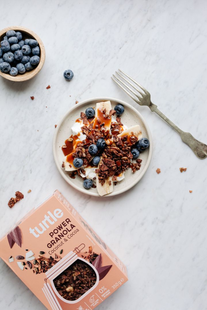 Gezond Ontbijt Banana Split met Granola & Bosbessen - Turtle - Better Breakfast!
