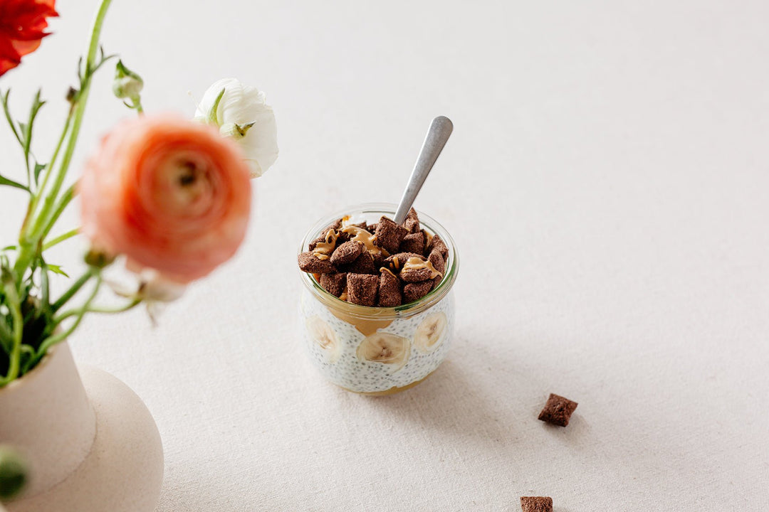 Overnight Apple Chia Pudding met Banaan & Pindakaas - Turtle - Better Breakfast!
