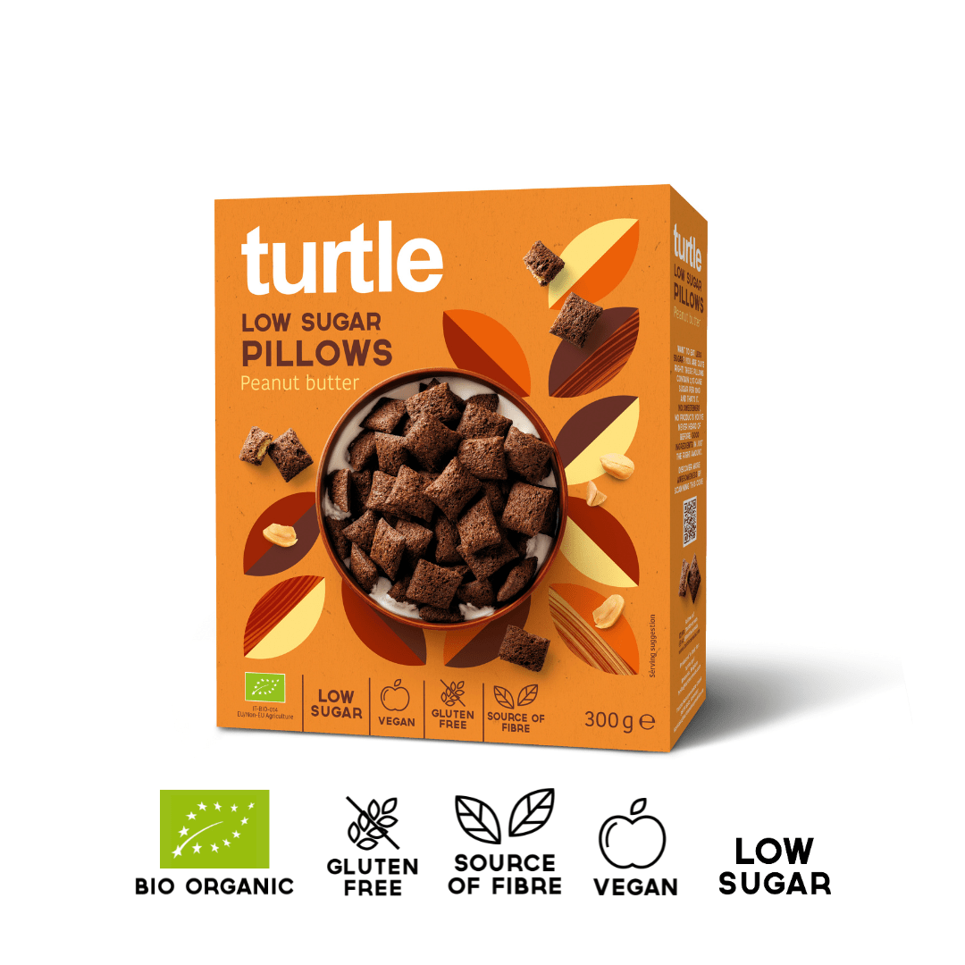 Suikerarme Pillows Pindakaas - Turtle - Better Breakfast!